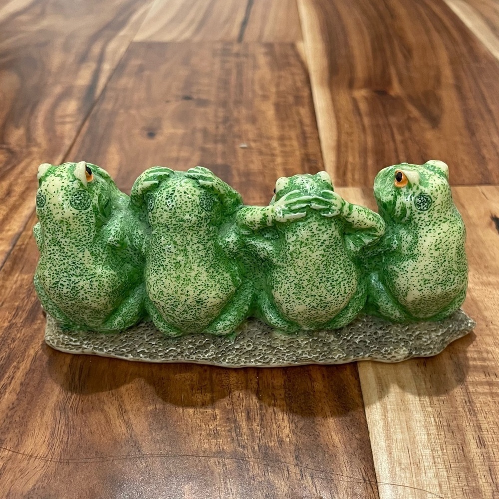 Vintage Frogs Figurine See No Evil, Hear No Evil, Speak No Evil Confucius Decor - Picture 3 of 9